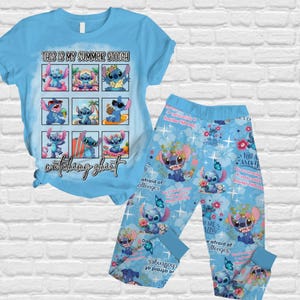 Stitch Pajamas Set, Disney Cartoon Women Pajamas, Lilo And Stitch Xmas Pajamas, Ohana Means Family Shirt, Disneyland Trip