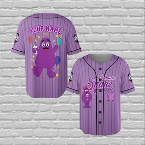 Grimace Shake Baseball Jersey, Personalized Grimace Jersey, Grimace Shake Shirt, Grimace Meme Shirt, Grimace Face Shirt