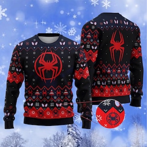 Pull De Noël Spiderman Garçon - Sweat Enfant Marvel Cadeau Noël
