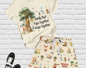Pajamas Winnie The Pooh Pajamas, Pooh And Friends Tshirt Shorts, Tigger Eeyore Piglet Disney Shirt, Disneyland Gift, Magic Kingdom Gift