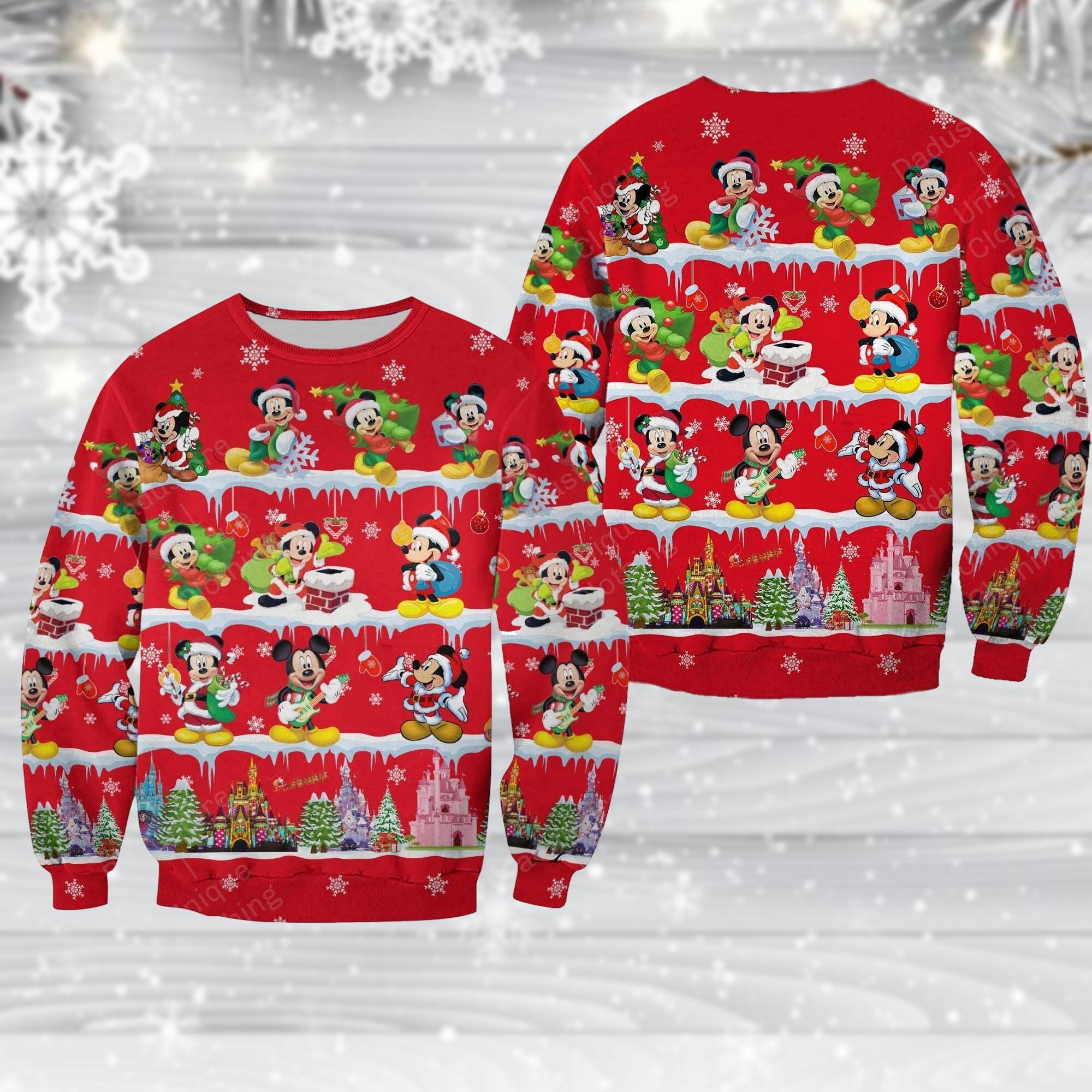Discover Disney Mickey Mouse Christmas Sweater for Women, Vintage Ugly Xmas Sweater