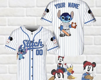 Personalized Stitch Disney Baseball Jersey, Disney Stitch Jersey, Funny Stitch Shirt, Disneyworld Shirt, Magic Kingdom Shirt