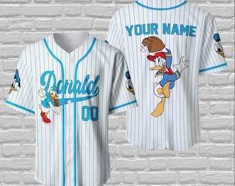Personalized Donald Duck Baseball Jersey, Disney Donald Baseball Shirt, Magic Kingdom Shirt, Disneyland Kids Jersey, Gift For Him
