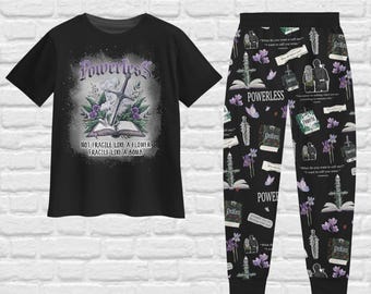 Pijama de Bookish sin poder, camiseta de fan sin miedo, pijama de Kai Azer "Te amo", regalo para Booker, camiseta con cita romántica, pijama sin poder