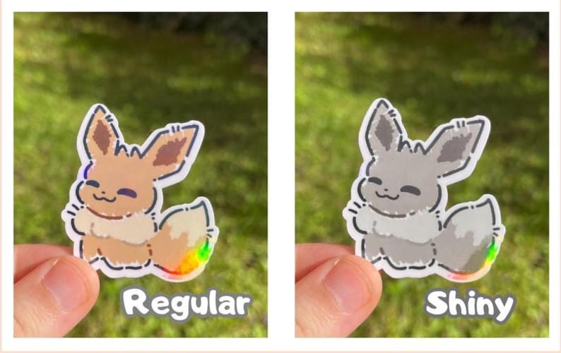 Op Eeveelution geïnspireerde stickers | Sylveon, Umbreon, Vaporeon, Glaceon, Espeon, kousvuller | Glanzende versies beschikbaar Eevee