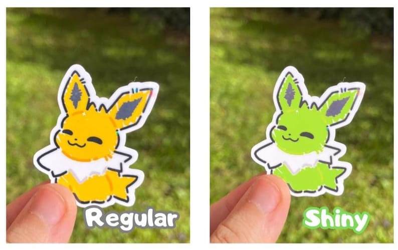 Op Eeveelution geïnspireerde stickers | Sylveon, Umbreon, Vaporeon, Glaceon, Espeon, kousvuller | Glanzende versies beschikbaar Jolteon