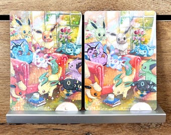 Eeveelution-kort – Handgjort, glänsande/holo-alternativ