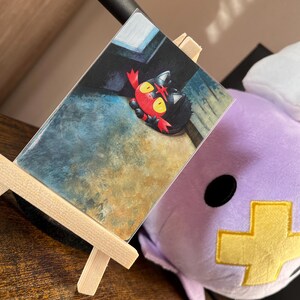 Carta Pokémon ispirata a Litten dipinta a mano, Pokémon rosa gatto, carta unica nel suo genere, carta dipinta a mano, simpatica idea regalo unica