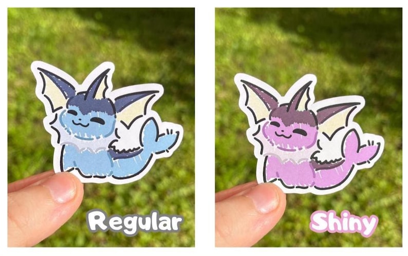 Op Eeveelution geïnspireerde stickers | Sylveon, Umbreon, Vaporeon, Glaceon, Espeon, kousvuller | Glanzende versies beschikbaar Vaporeon