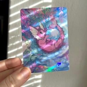 Vaporeon fullart card | Collector piece tcg, unique artwork, proxy card, Eeveelution inspired water fox Shiny