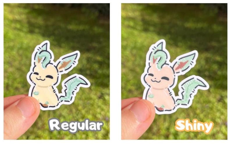 Op Eeveelution geïnspireerde stickers | Sylveon, Umbreon, Vaporeon, Glaceon, Espeon, kousvuller | Glanzende versies beschikbaar Leafeon