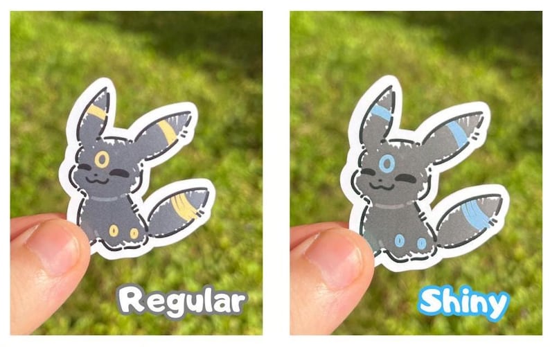 Op Eeveelution geïnspireerde stickers | Sylveon, Umbreon, Vaporeon, Glaceon, Espeon, kousvuller | Glanzende versies beschikbaar Umbreon