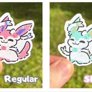 Op Eeveelution geïnspireerde stickers | Sylveon, Umbreon, Vaporeon, Glaceon, Espeon, kousvuller | Glanzende versies beschikbaar Sylveon