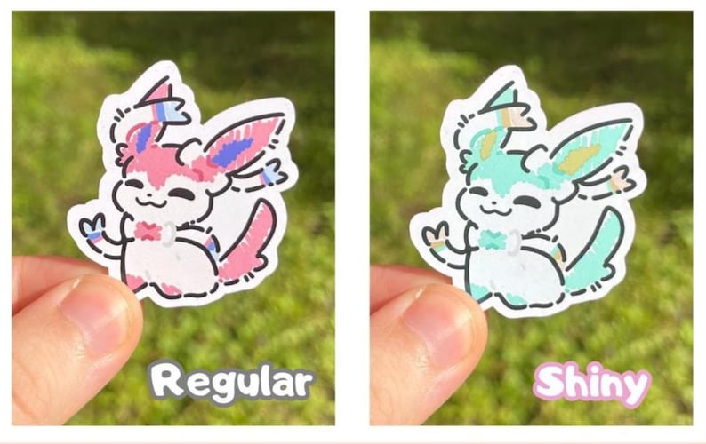 Op Eeveelution geïnspireerde stickers | Sylveon, Umbreon, Vaporeon, Glaceon, Espeon, kousvuller | Glanzende versies beschikbaar Sylveon