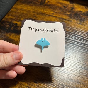 Handmade Stingray Pin: Sea Animal Badge, Stocking Stuffer