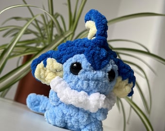 Peluche de zorro acuático inspirado en Vaporeon de Eevee. Pequeño juguete de peluche de Eeveelution, idea de regalo para ella, regalo de jugador, pequeño pokeplush.