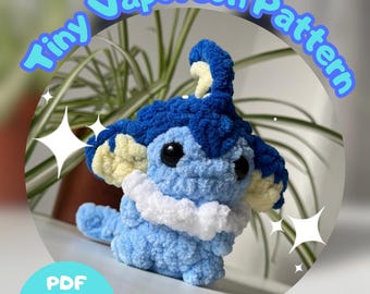 Vaporeon Inspired Crochet Pattern, Amigurumi Eeveelution (PDF Pattern)