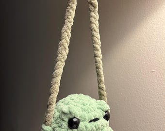 Froggy car hanger | itty bitty frog plush | crochet amigurumi animal | With or without swing