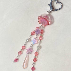 Jellyfish Phone Charm: Handmade Beaded Keychain - Y2K Kawaii Accessory