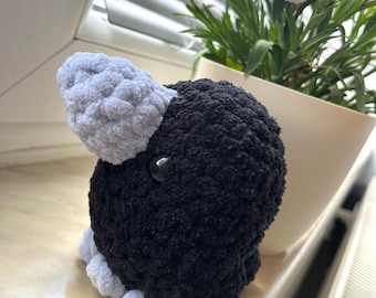 Crochet crow plush | Goth home decor | Desktop Raven friend | Witchy stuffy