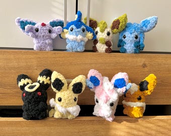 Eeveelution Tiny plush | Eevee, Vaporeon, Leafeon, Umbreon and more inspired pokeplush, Tiny eeveelution plushy toy | Shiny versions