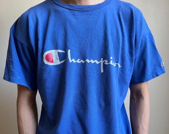 80s CHAMPION Logo T Shirt Medium Made in Usa Vintage Champion
