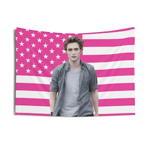 Wandtapijten van Edward Cullen, roze vlag van Edward Cullen, wandtapijten van Robert Pattinson voor binnen