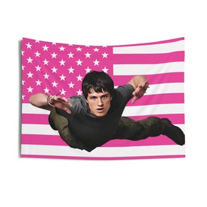 Josh Hutcherson Meme Flying Tapestries, Josh Hutcherson Pink Flag, Josh Hutcherson Indoor Wall Tapestries