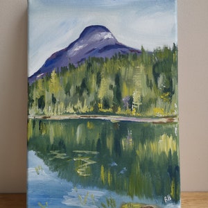 Pap of Glencoe with reflection - Acrylic Painting, A4