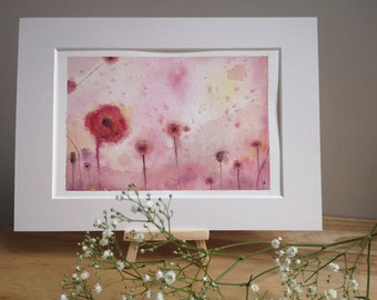 Watercolour Painting of Poppies