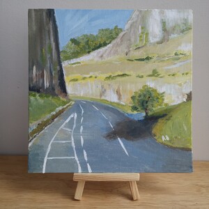 Cheddar Gorge - Acrylic Painting, 8x8in