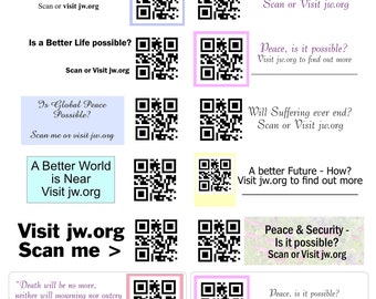 JW QR Code Large Stickers - A Better World is Near / JW mix