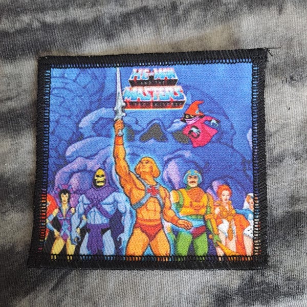 Parche de He-Man, dibujo animado, años 80
