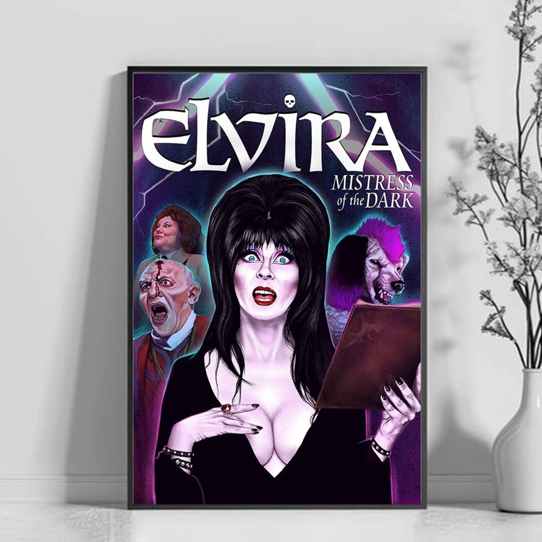 Elvira Mistress of the Dark 1988 Movie Poster Art Poster Gift Canvas ...