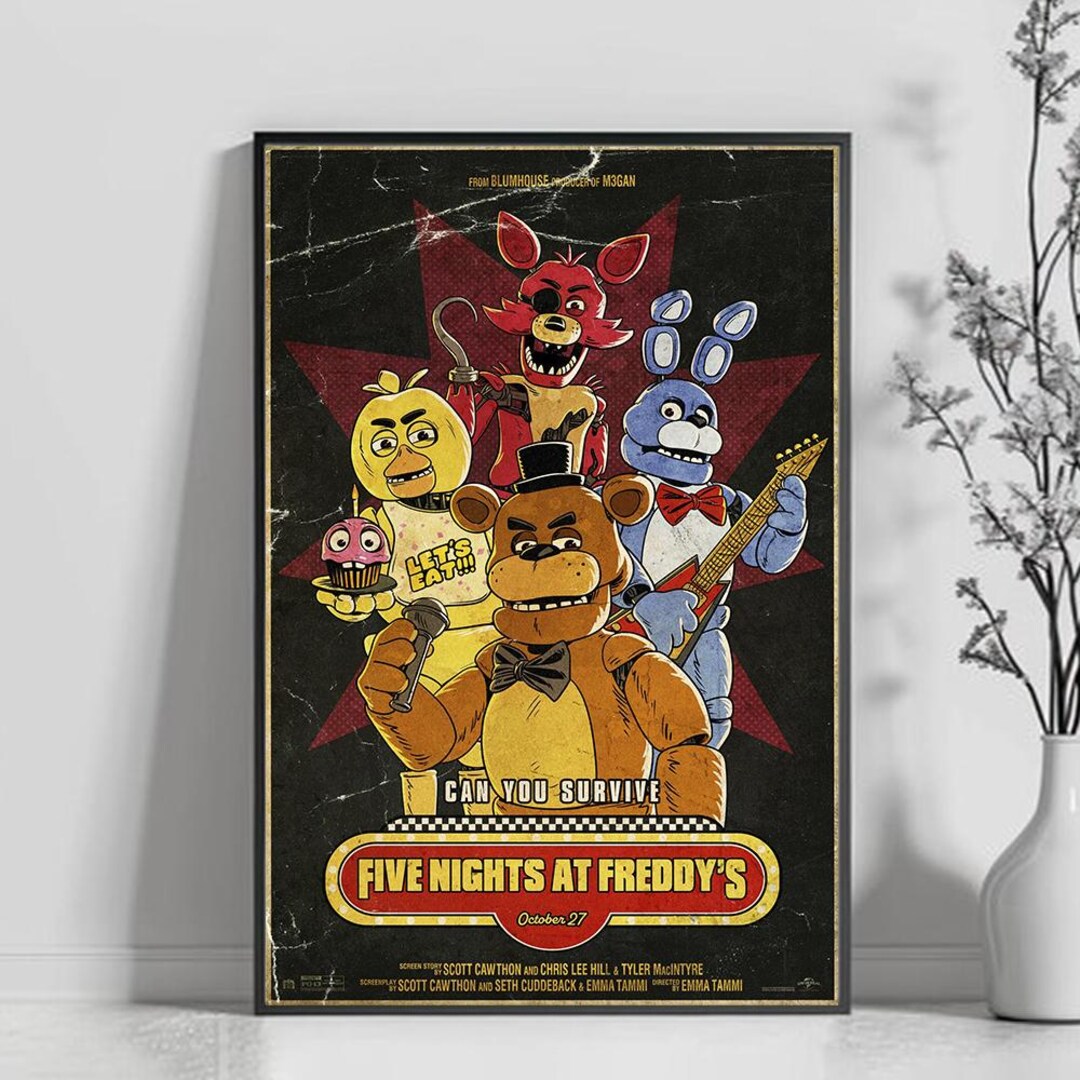 Five Nights at Freddy's 2023 Movie Poster Art Poster Gift Canvas Movie ...