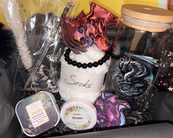 Mini lotes de regalo de dragones: ¡Taza de bambú con diseño de dragón, marcapáginas y pin esmaltado!