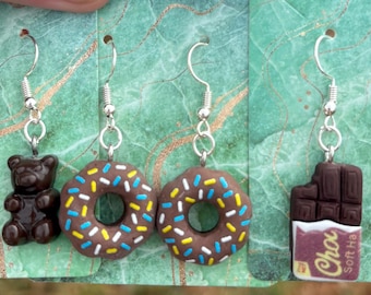 Triple Dangle Earring Bundles! - Set Of 3 Earrings - Gummy Bears/Shakes/Doughnuts
