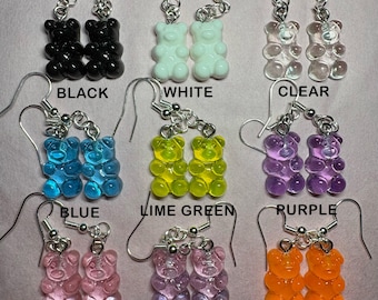Gummy Bear Dangle Earrings - Handmade Jewelry Earrings, Gifts For Her
