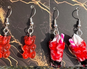 Mini Earring Bundles - Set Of Two Earrings - Gummy Bears, Cookie Sandwiches, Shakes