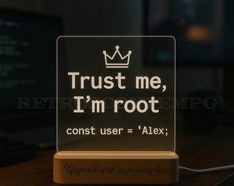Personalized Humor Desk Lamp - Ambient Light for Programmers, Coders & Developers
