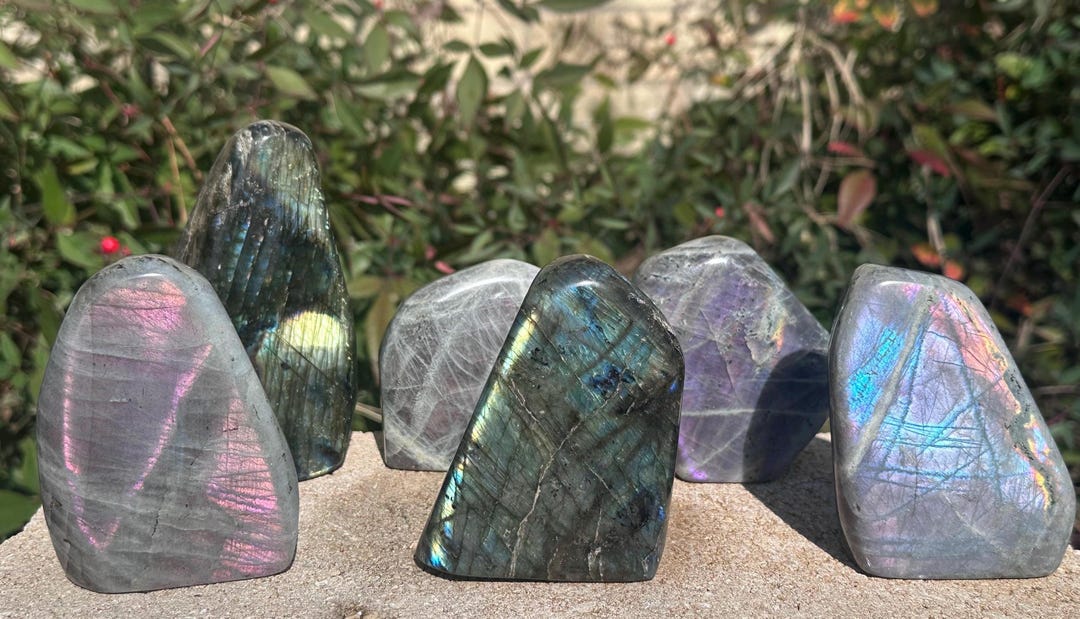 Large Labradorite Freeform | 3-4” Colorful Labradorite | Sunset, Pink ...