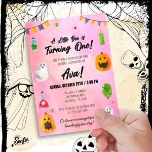 Halloween Birthday Invitation - Spooky and Fun Design | Editable in Canva| Digital Invitation | SF4J7L