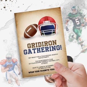 Invitación a una reunión para una noche de juegos: con diseño de fútbol / Editable en Canva / Invitación digital / SF2L3M