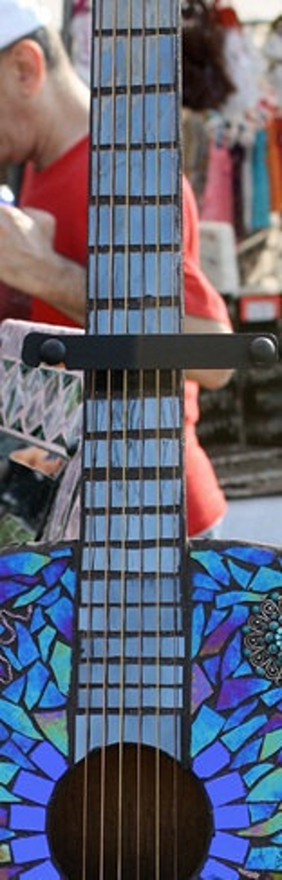 Stunning Stained Glass Mosaic Guitar The Blues Etsy