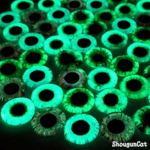 14 pezzi cabochon in vetro con occhi di gatto luminosi che si illuminano al buio, 10 mm, mix di colori per la creazione di gioielli fatti a mano, 10 mm ea0474