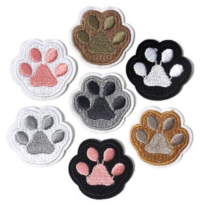 7pcs Cat Dogs Paw Embroidered Iron On Patches for Clothing Decor Handmade Applique Craft DIY 3.5x3.3cm ew8350