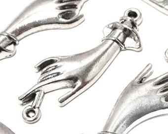 5pcs Lady's Hands Connector Charm Antique Silver for Earrings Necklace Jewelry Making DIY 45x15mm ec0873