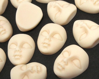 5pcs Enigmatic Face Cabochons Mysterious Mask Cabochon for Handmade Earring Jewelry Making Doll Face Decor Crafts 18x17mm ea1110
