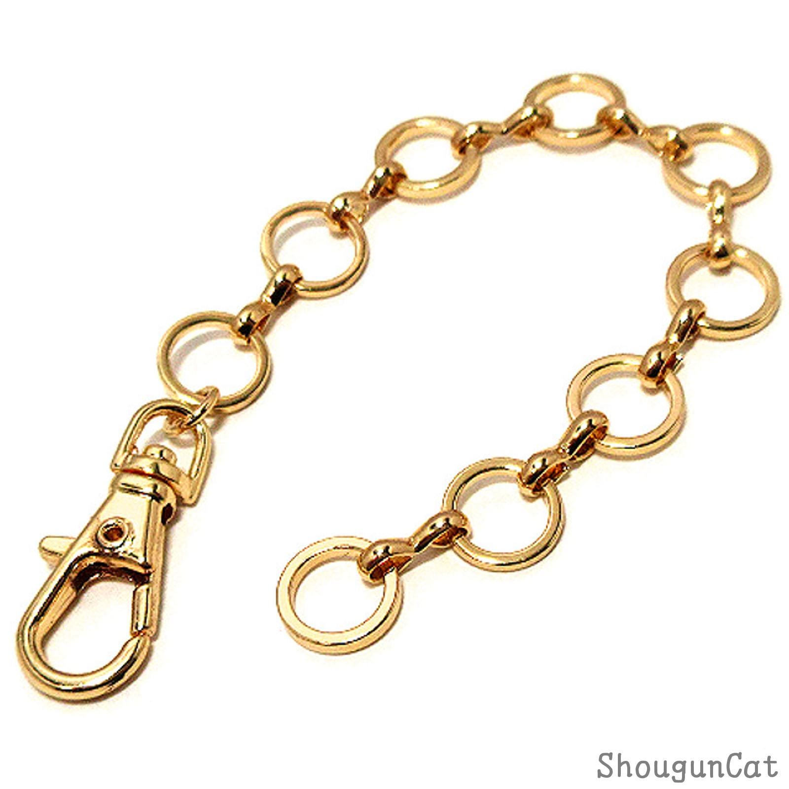 3pcs Round Bag Charm Chains Gold Color for Keychains Jewelry Making Craft DIY 135mm en1198