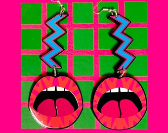 SECONDS Mouth Zig-Zag Earrings